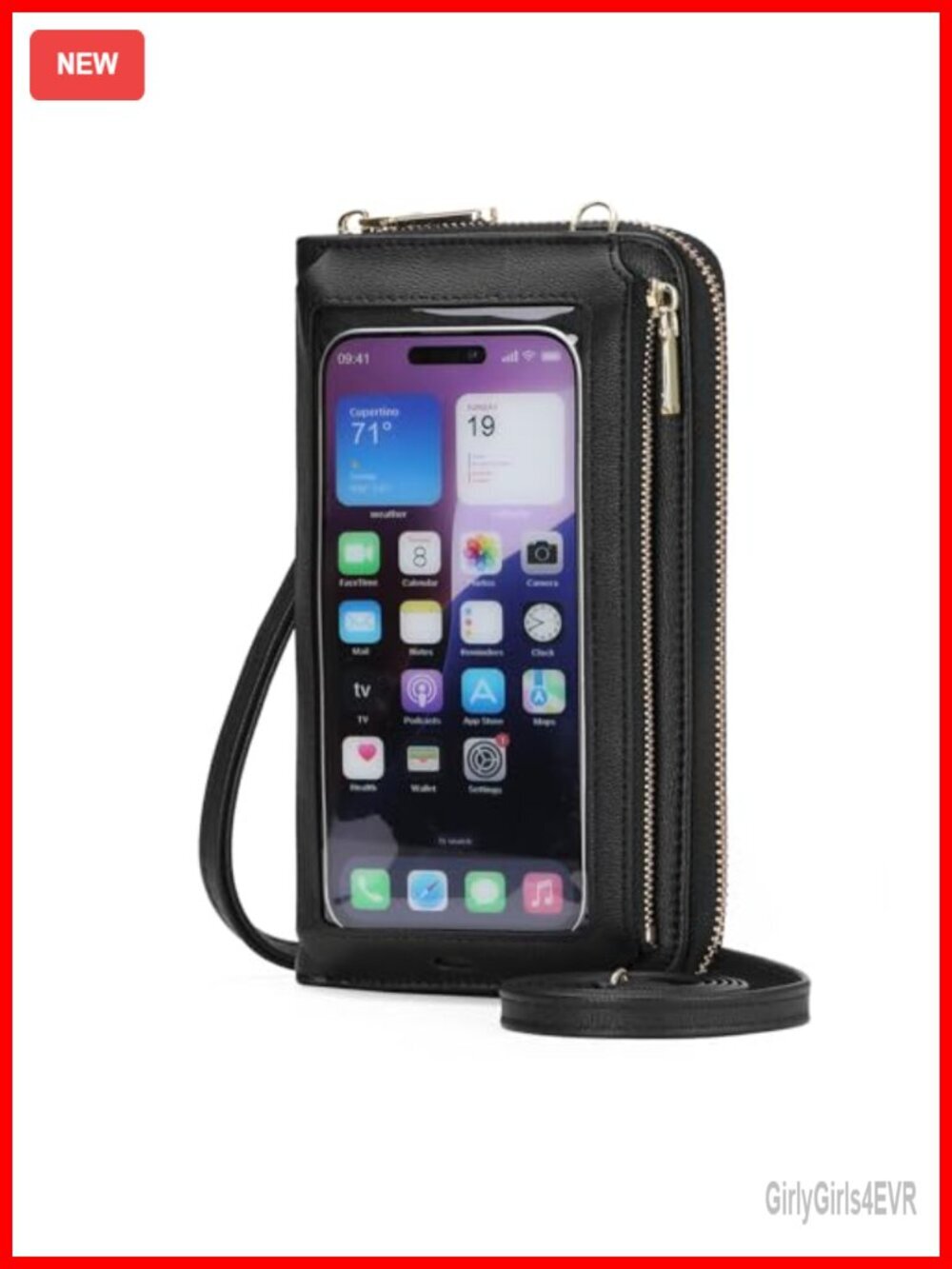 Crossbody Phone Purse Wallet RFID Blocking Touch Screen Travel Wristlet